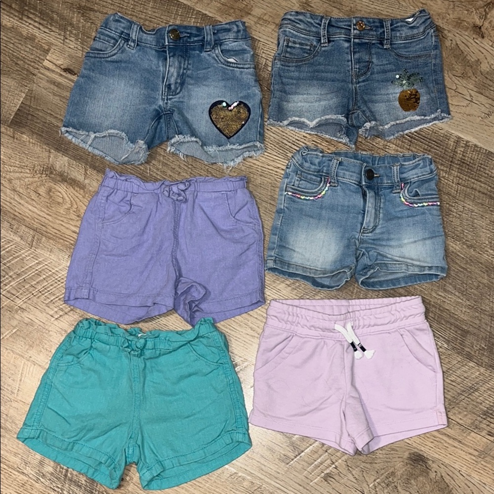Assorted Girls Denim and Cotton Shorts‎ Set